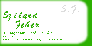 szilard feher business card